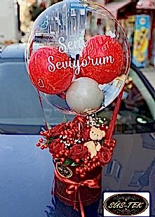 7 Sonsuzluk G�l� Kokina Balon Kutusu Ay�c�k Hediye