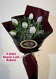 6 Beyaz Lale Buket