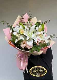 Pembe Beyaz Vip Buket