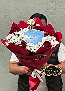 En G�zel �i�ek Aynadaki 5 G�l Papatya Ay�c�k Ayna Buket