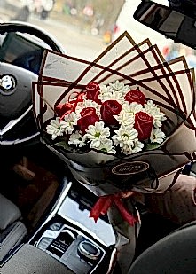 5 G�l Papatya Buket Kalp �ubuk Hediye