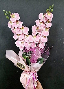 Yapay �ift Dal Pembe Orkide